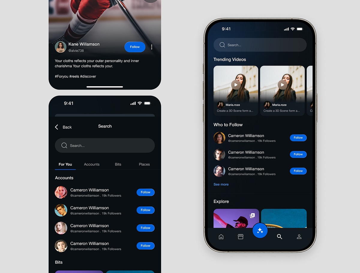 AI-Powered Explore & Interaction Flow — Social Media App UI Image 1