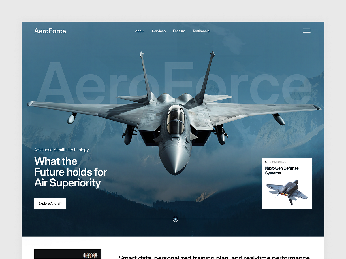 Aerospace & Defense Website - Advanced Aircraft UI Design Image 0
