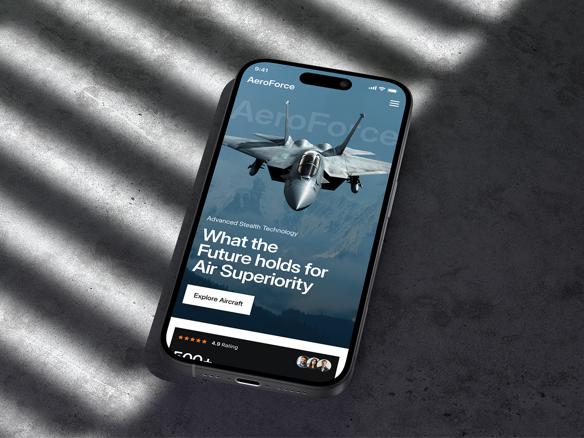 Aerospace & Defense Website - Advanced Aircraft UI Design Image 1