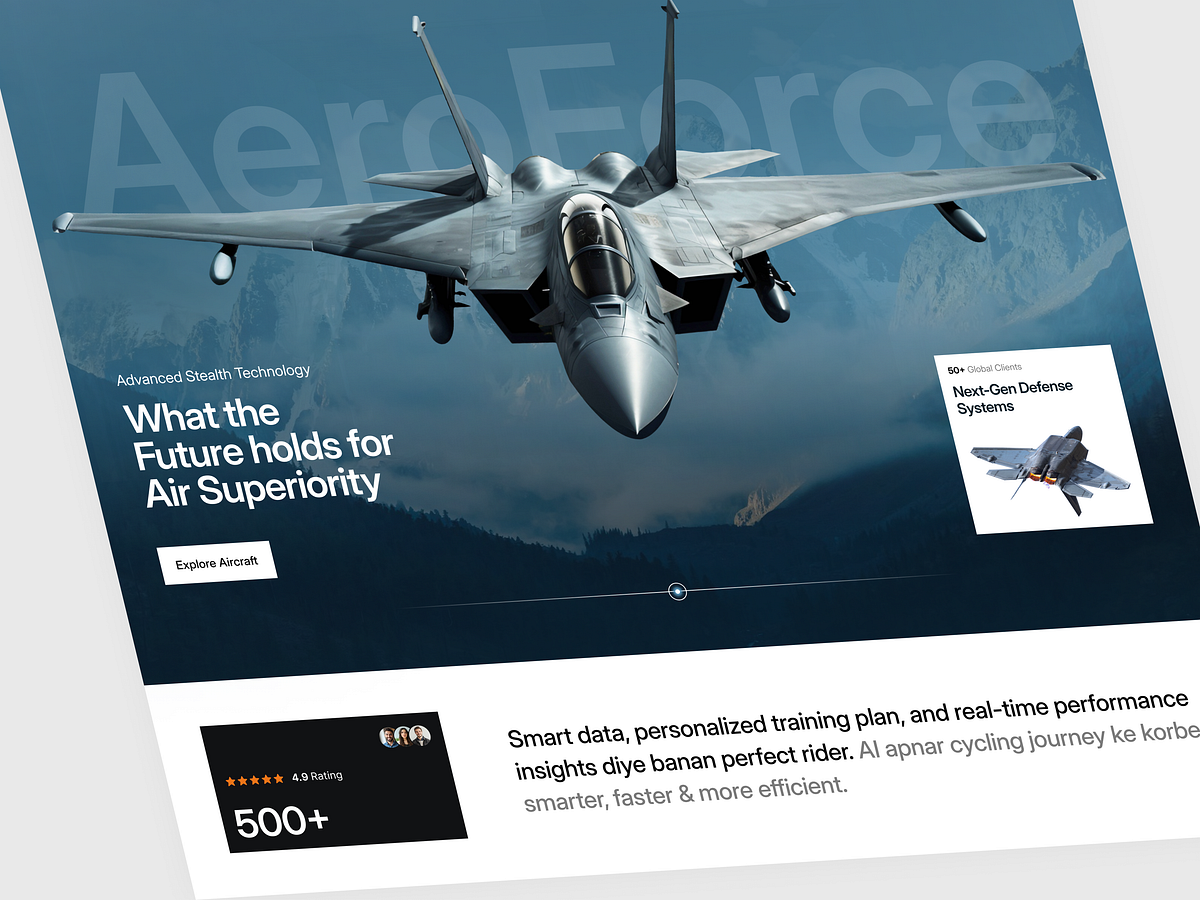Aerospace & Defense Website - Advanced Aircraft UI Design Image 2