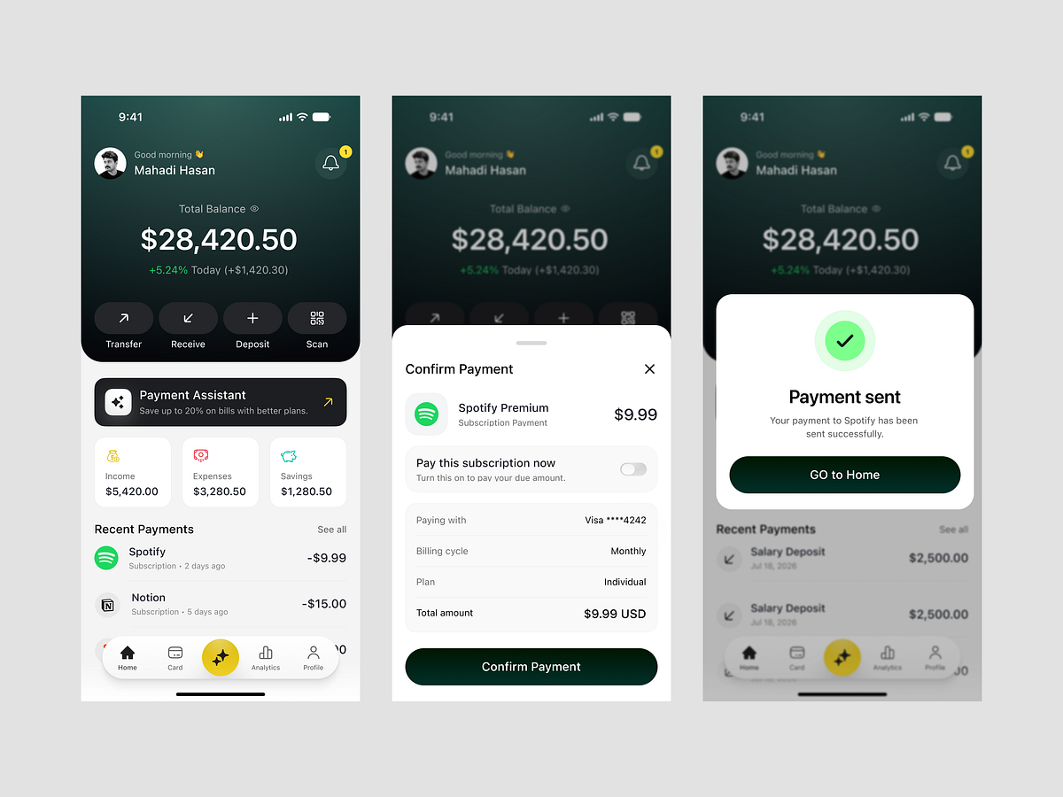 AI-Powered Banking & Wallet App  Design Image 0