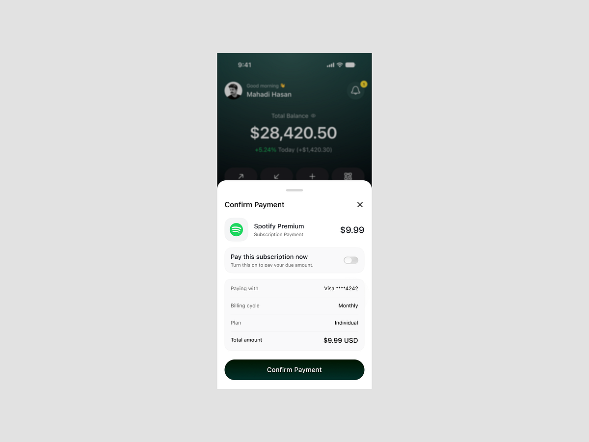 AI-Powered Banking & Wallet App  Design Image 2