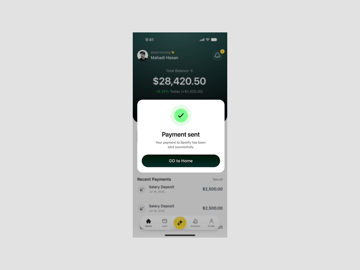 AI-Powered Banking & Wallet App  Design Image 3