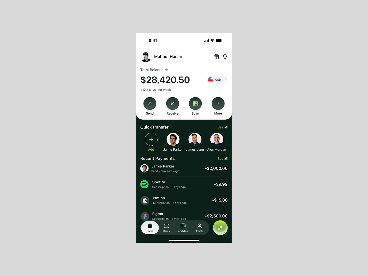 AI-Powered Banking & Wallet App  Design Image 1