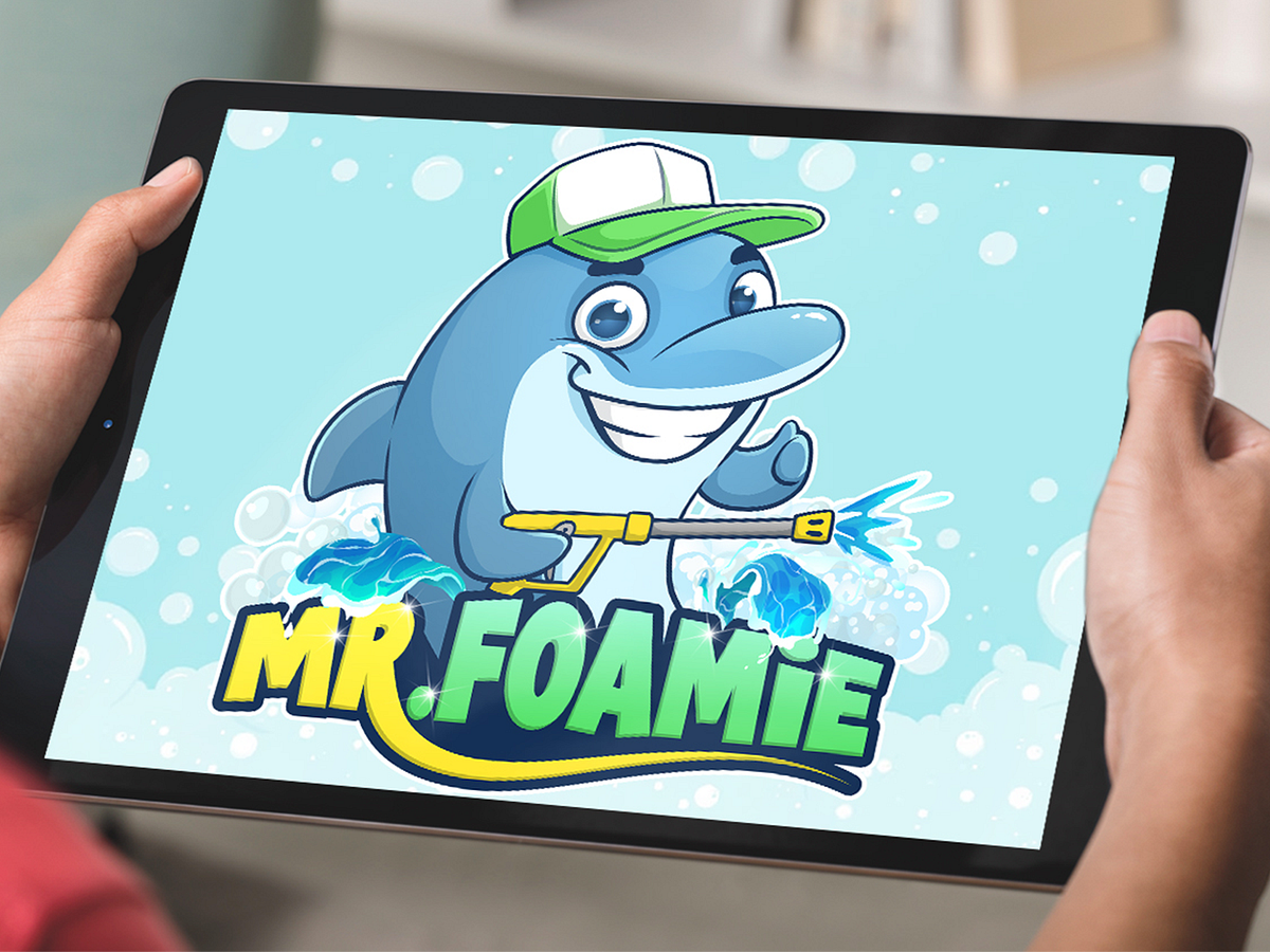 Animal Car wash Logo Design, Mascot Car Wash Logo Design