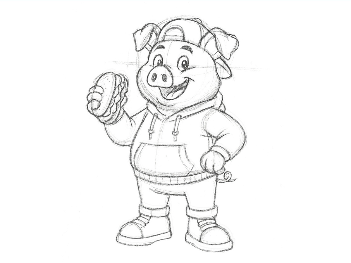 How to Draw a Pig Cartoon Character (step by step) Image 0