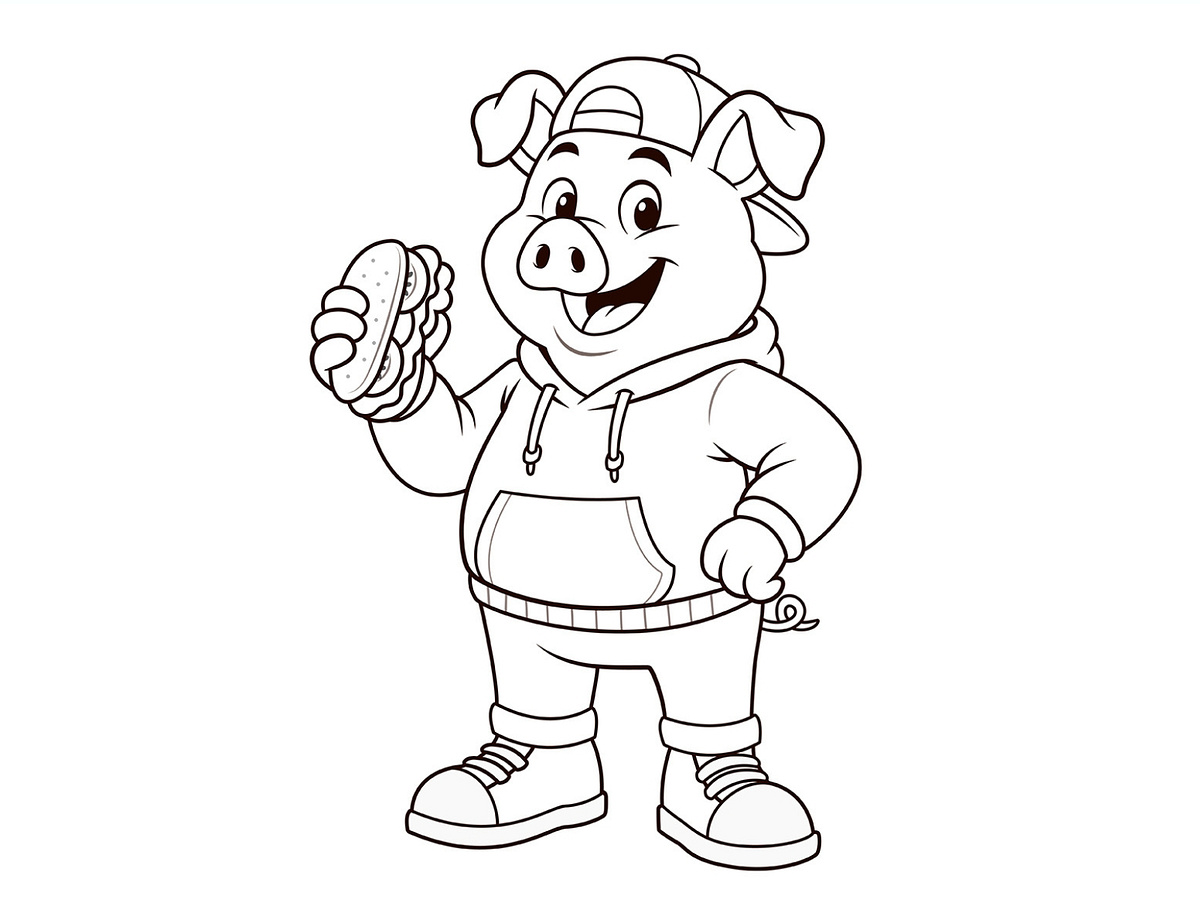 How to Draw a Pig Cartoon Character (step by step) Image 1
