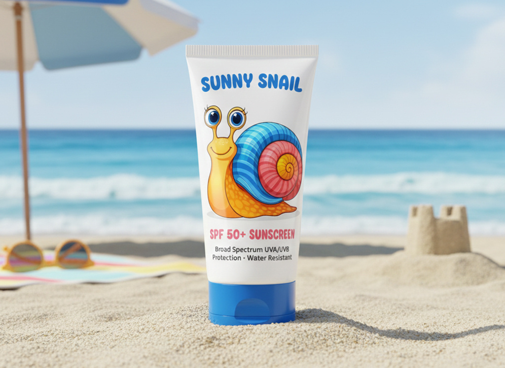 Snail Cute Character, Snail Mascot Design, Cream Package Design Image 2