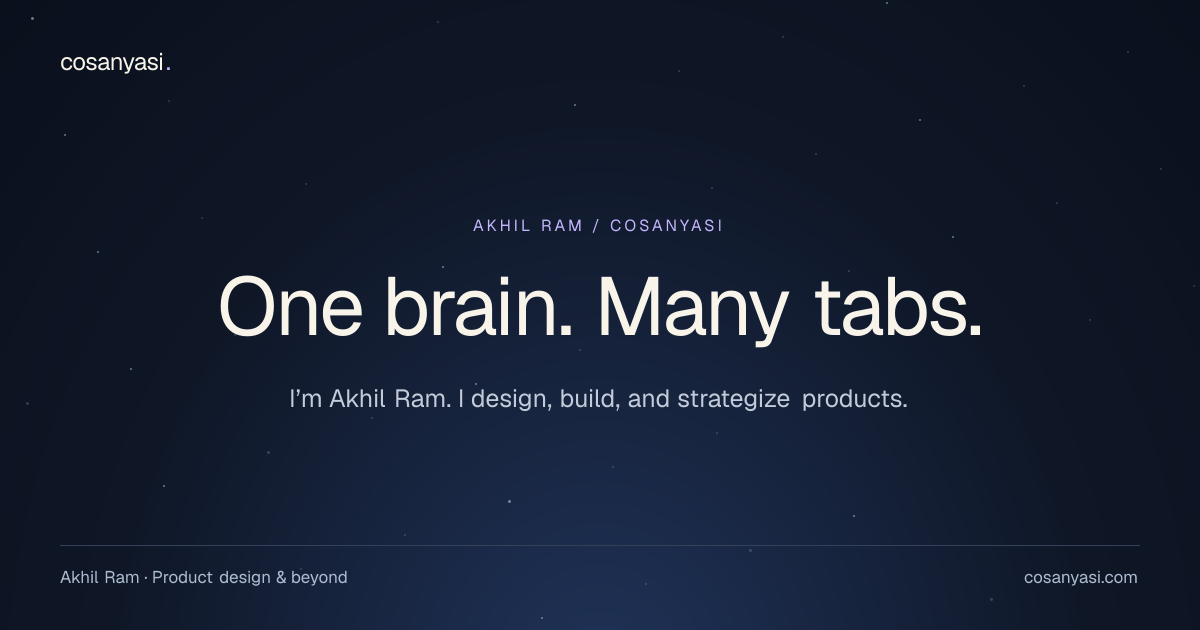 Cosanyasi |Akhil Ram's Product Design Engineer's Portfolio Image 1