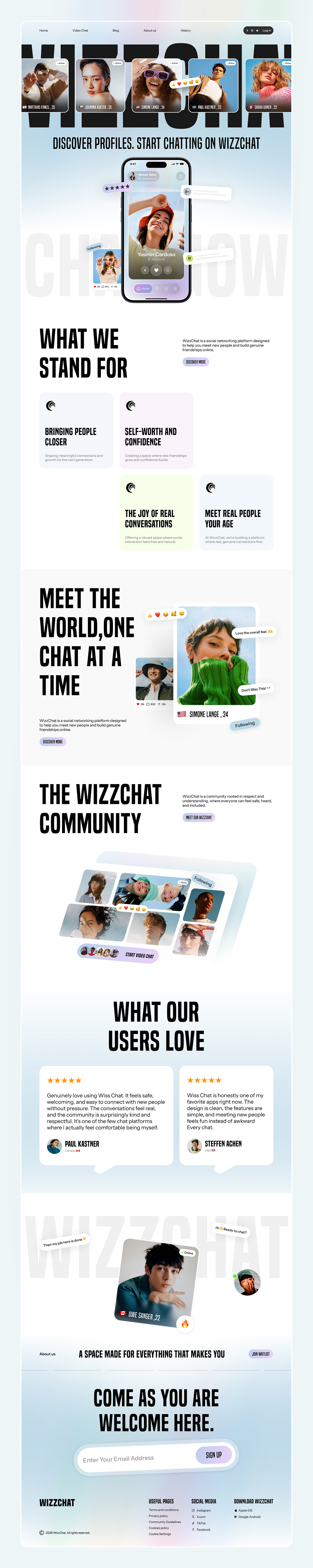landing page ✦ WizzChat Image 1