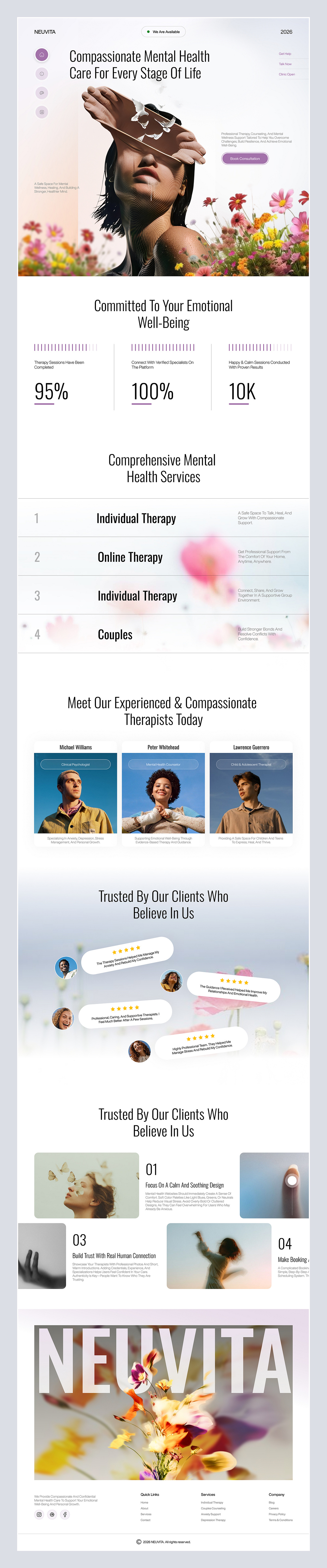 Mental Health Clinic Landing Page ✦ Neuvita Image 1