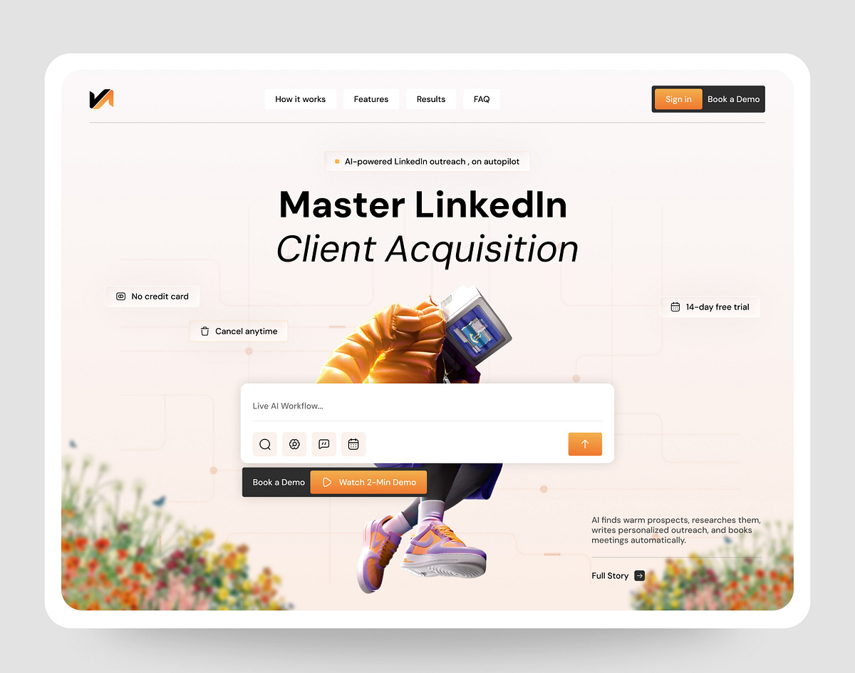 Linkedin Automation Platform Landing Page ✦  Valley Image 0