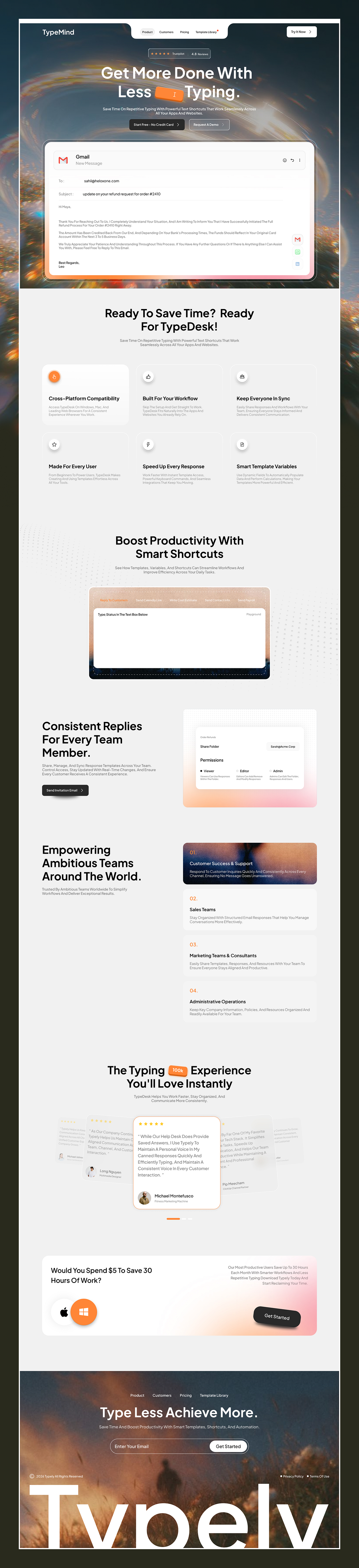 Typedesk Website  Landing Page ✦ TypeMind Image 1