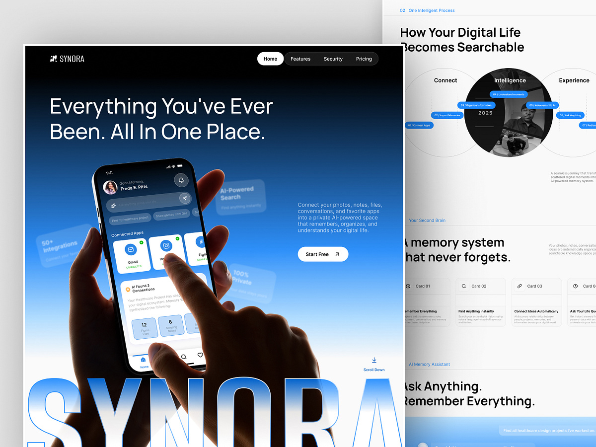 AI Personal Workspace Landing Page ✦ Synora