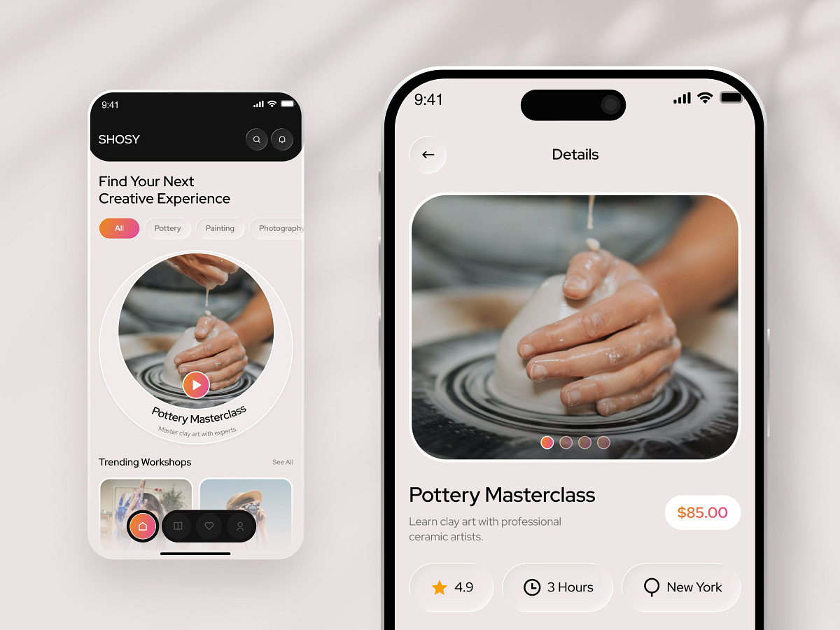 Workshop Booking Mobile App ✦ Shosy