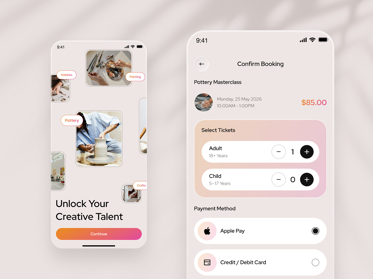 Workshop Booking Mobile App ✦ Shosy Image 1