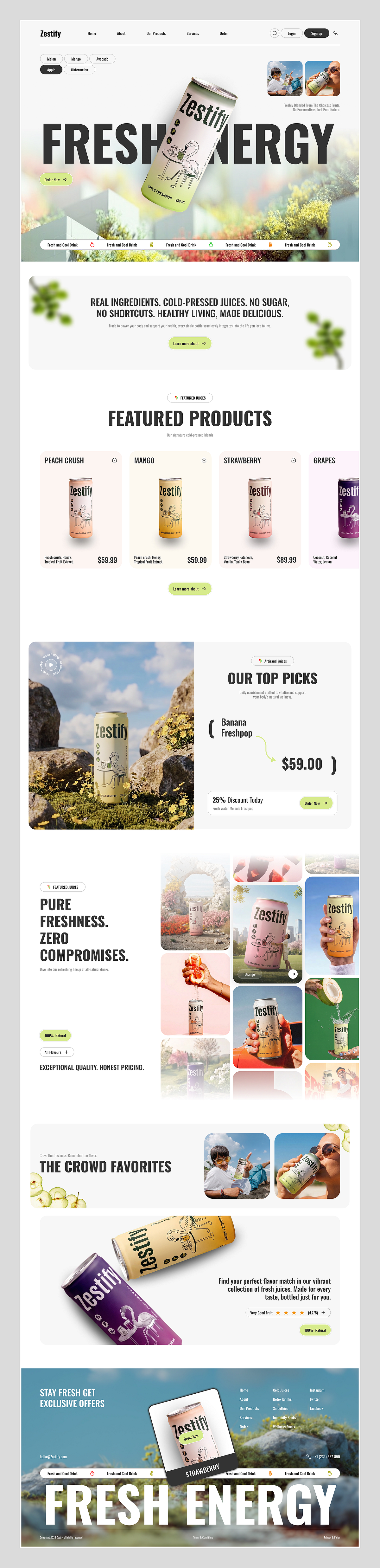 E-Commerce Juice Landing Page Design Image 1