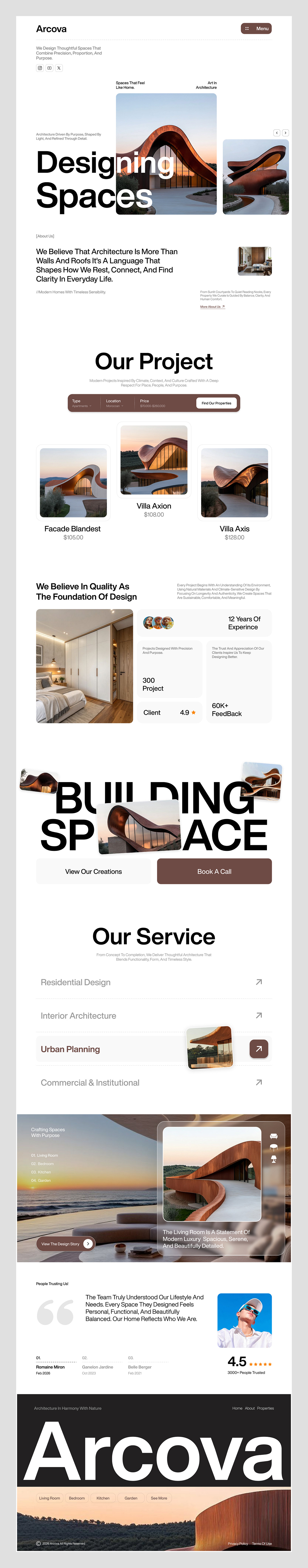 Architecture Website Landing Page ✦ Arcova Image 1