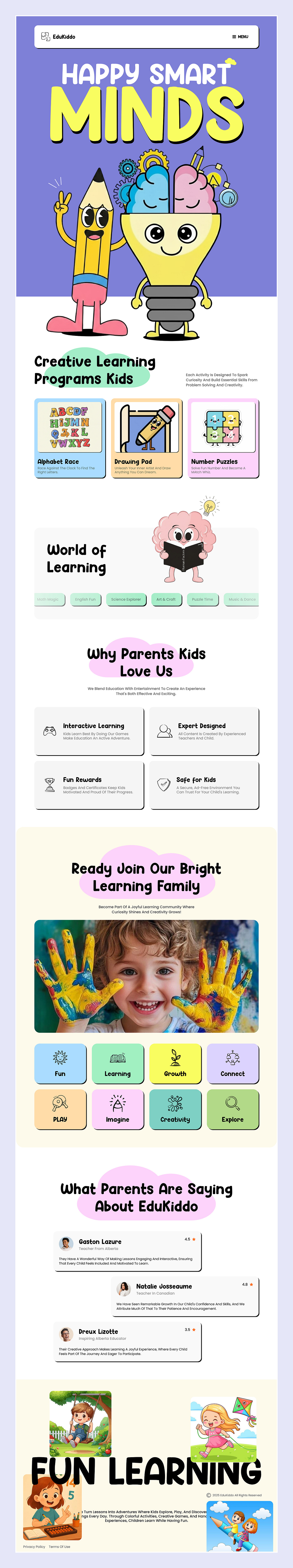 EduKiddo ✦ Education Landing Page Image 1