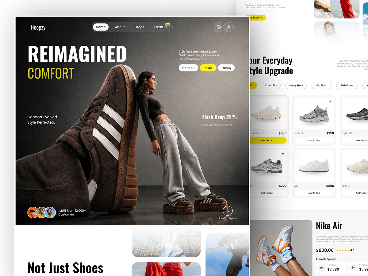 Shoes E-Commerce Landing Page ✦ Heepzy