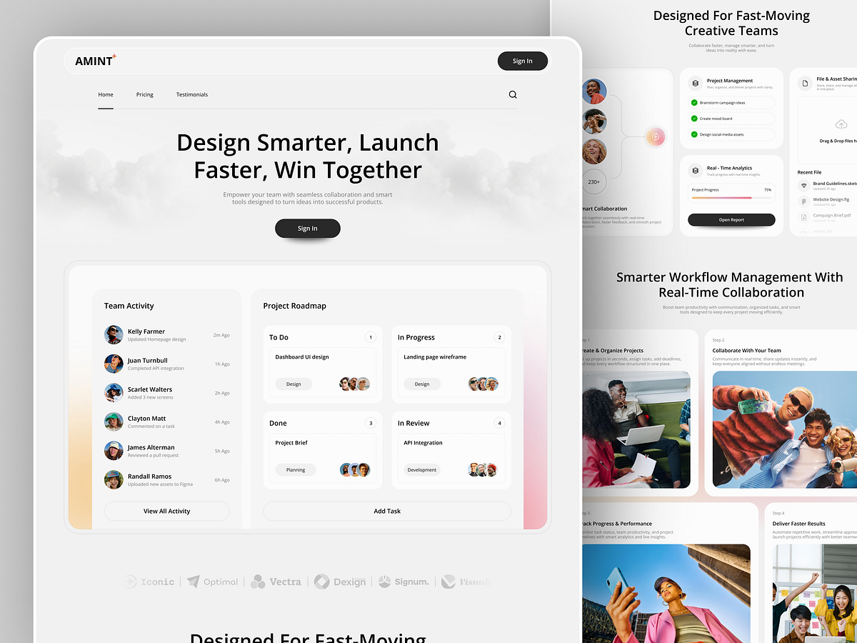 Project Management SaaS Website Design