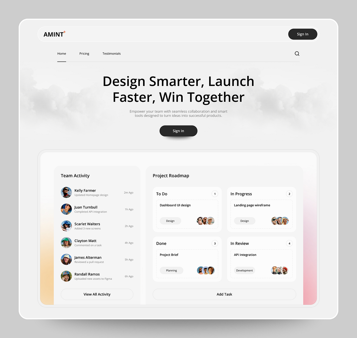 Project Management SaaS Website Design Image 0