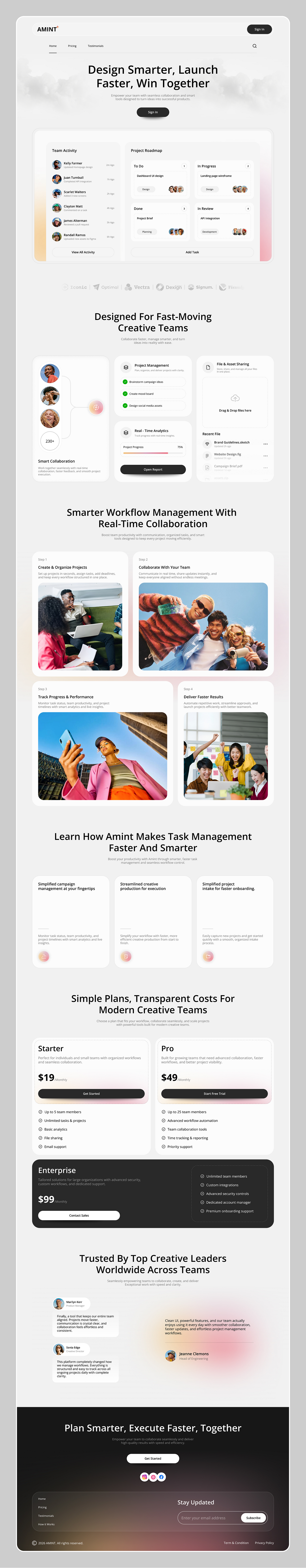 Project Management SaaS Website Design Image 1