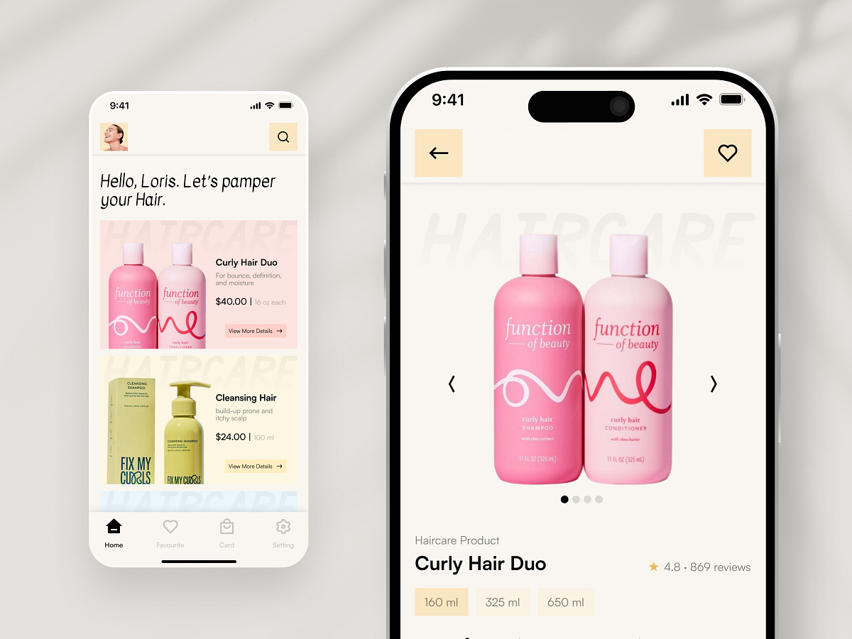 Hair Care Mobile App Design ✦ Pamperly