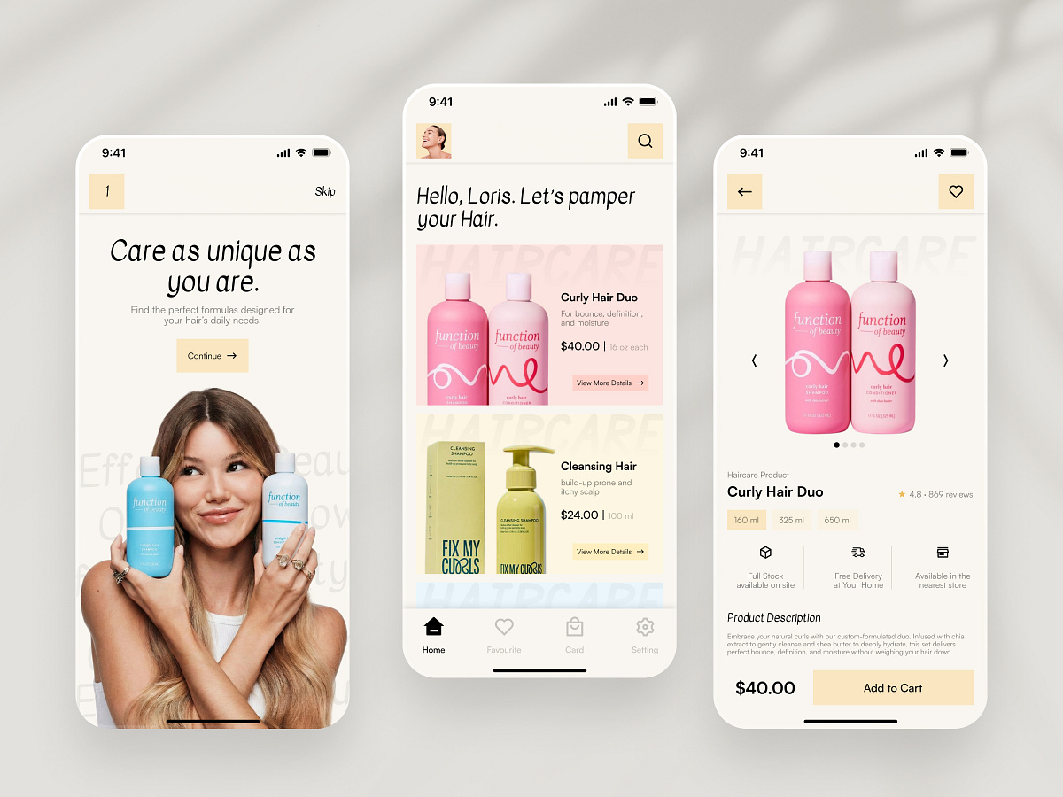 Hair Care Mobile App Design ✦ Pamperly Image 0