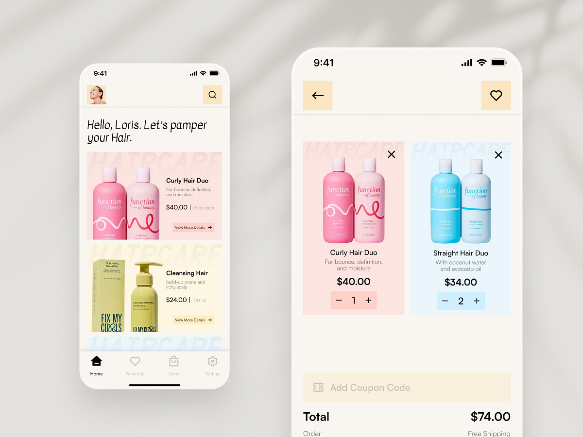 Hair Care Mobile App Design ✦ Pamperly Image 1