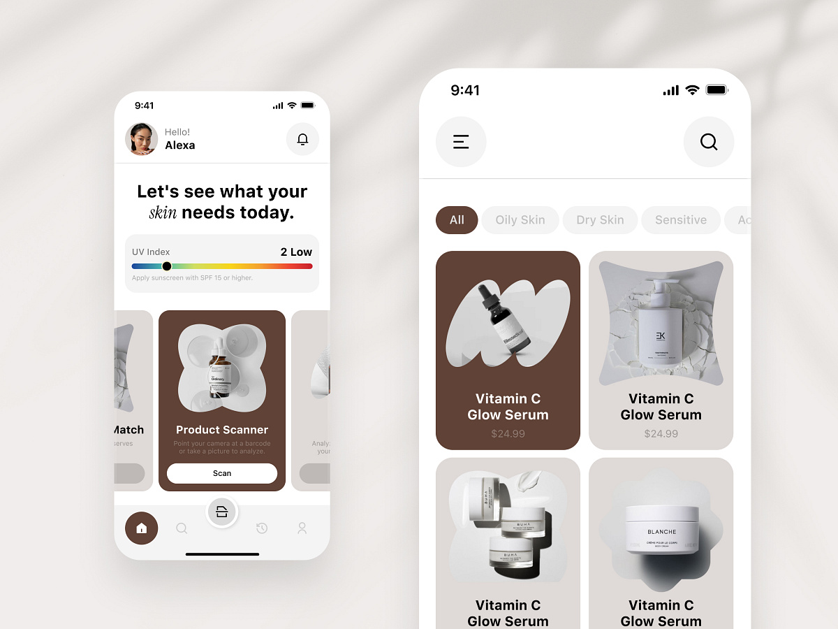 AI Skincare Mobile App UI ✦ Skindose Image 1