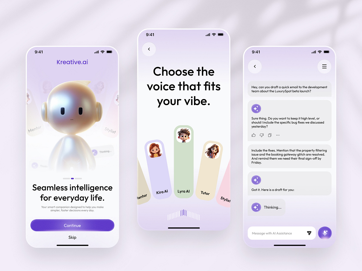 AI Assistant Mobile App ✦ Kreative .ai Image 0