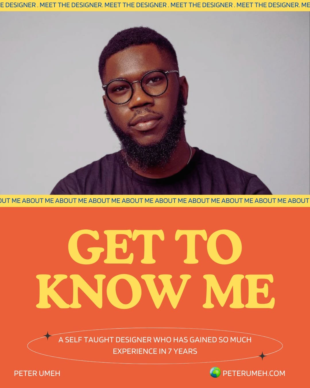 I never introduced myself here so let me do that real quick (featuring my new colors & fonts 😉) 💕

Hey there! I'm Peter, a Nigerian 🇳🇬 based Product designer , I recently started @rokplacedesign 💌 I thrive in anything vibrant and fun so I always aim to translate those qualities to my own designs.

I'm a self-taught designer & I have a degree in Building Technology. I pivoted into design immediately after university.

I develop websites and have helped startups and businesses all around the world.

Scroll to read some more facts about me 👀

It's so nice to have you all here and I hope you'll continue to join me for more fun designs & content! 

Also, maybe drop a fun fact about you too? 🤩 or just say Hi!!

#uiux #uxdesigner #graphicdesign #graphicdesigner #designer #brandidentity #branding #branddesigner❤️ #visualidentity #logodesign #smallbusinesstips #illustration #gettoknowmebetter #thebriefclub #tbclotsoflove #HandcraftedWithLove #sustainablebrand #graphicdesigner #graphicdesign #branddesigner #branddesign #designınspiration #smallbusiness #smallbusinesshelp #brandingtips #brandidentitydesign #rebrand #brandrefresh #tbcthrowback