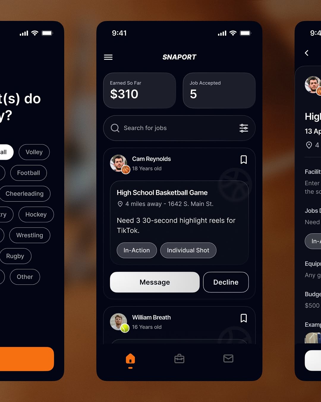 Sports Photography Job Hunting App Image 1