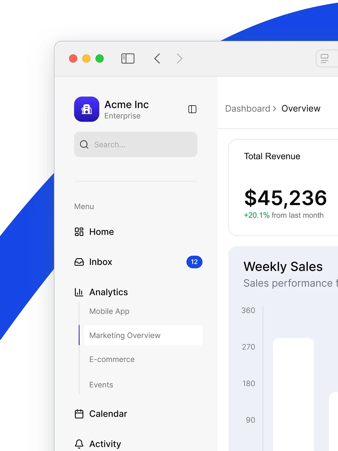 A clean dashboard designed for real-time sales data. Image 0