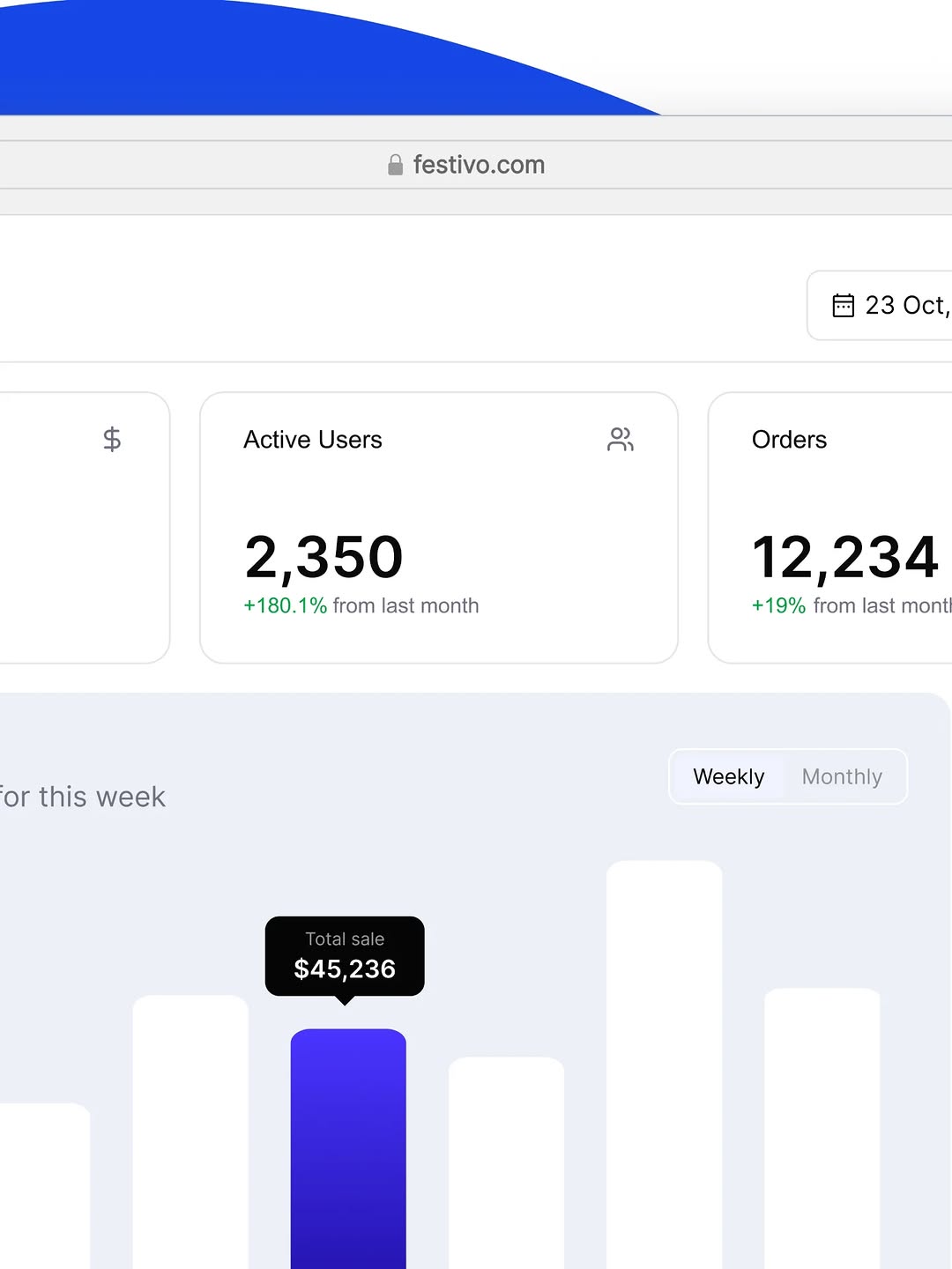 A clean dashboard designed for real-time sales data. Image 1