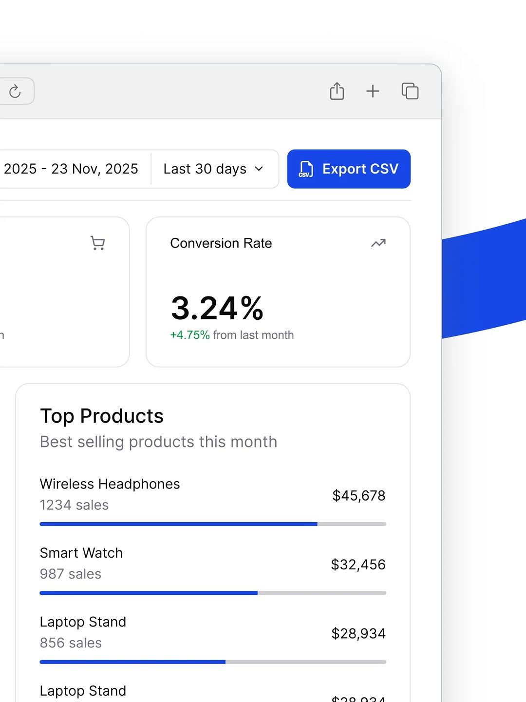 A clean dashboard designed for real-time sales data. Image 2