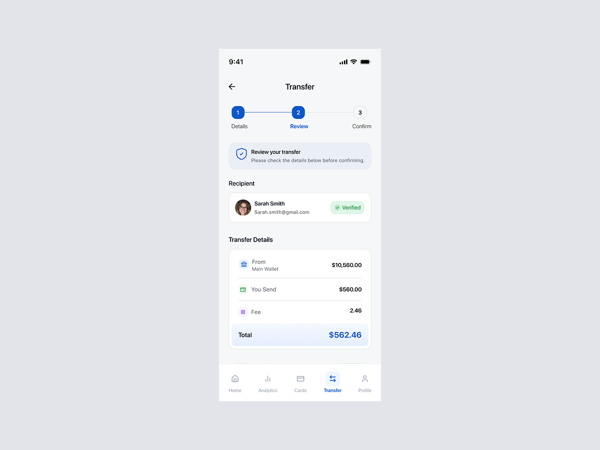 Fintech Money Transfer App UI Design Image 2