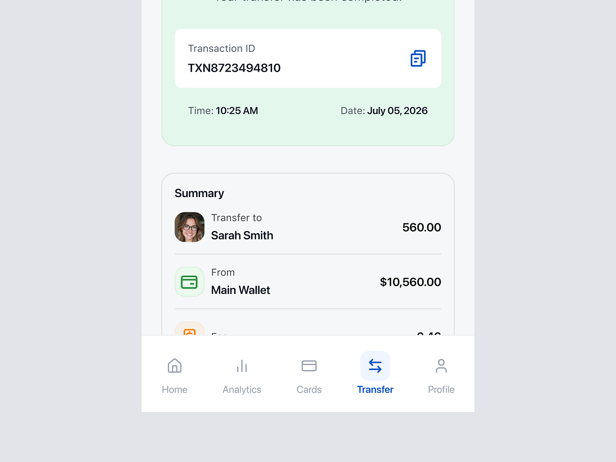 Fintech Money Transfer App UI Design Image 6