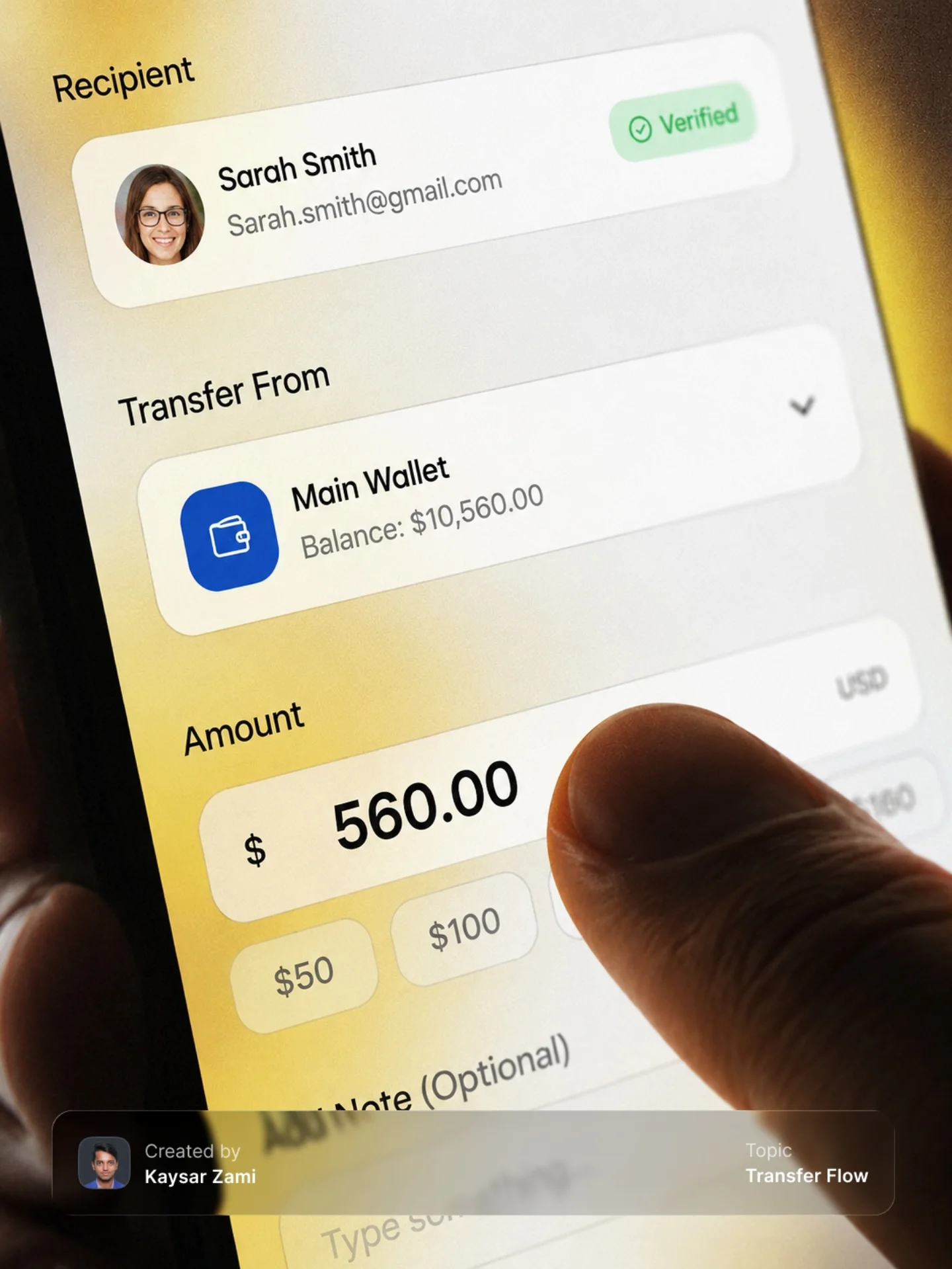 Payment App Transfer Flow Design Image 1