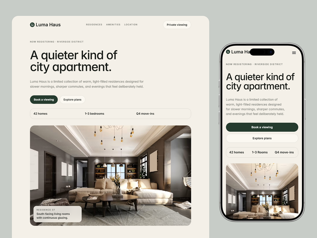 Luxury Real Estate Landing Page Design Image 1