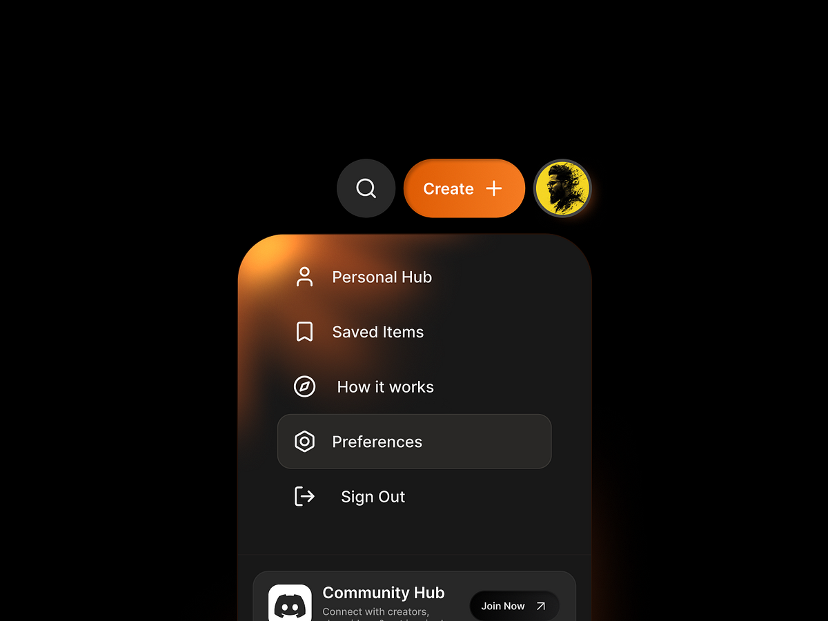 SaaS Dashboard Dropdown Menu Image 0