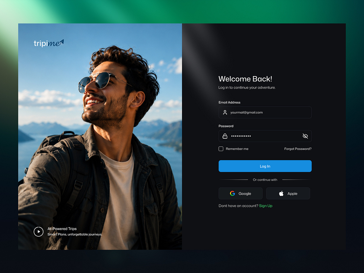 Login Screen Design - AI Travel Planner Image 0