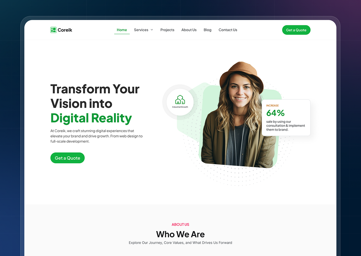 Digital Agency Website Design | Coreik UI Template