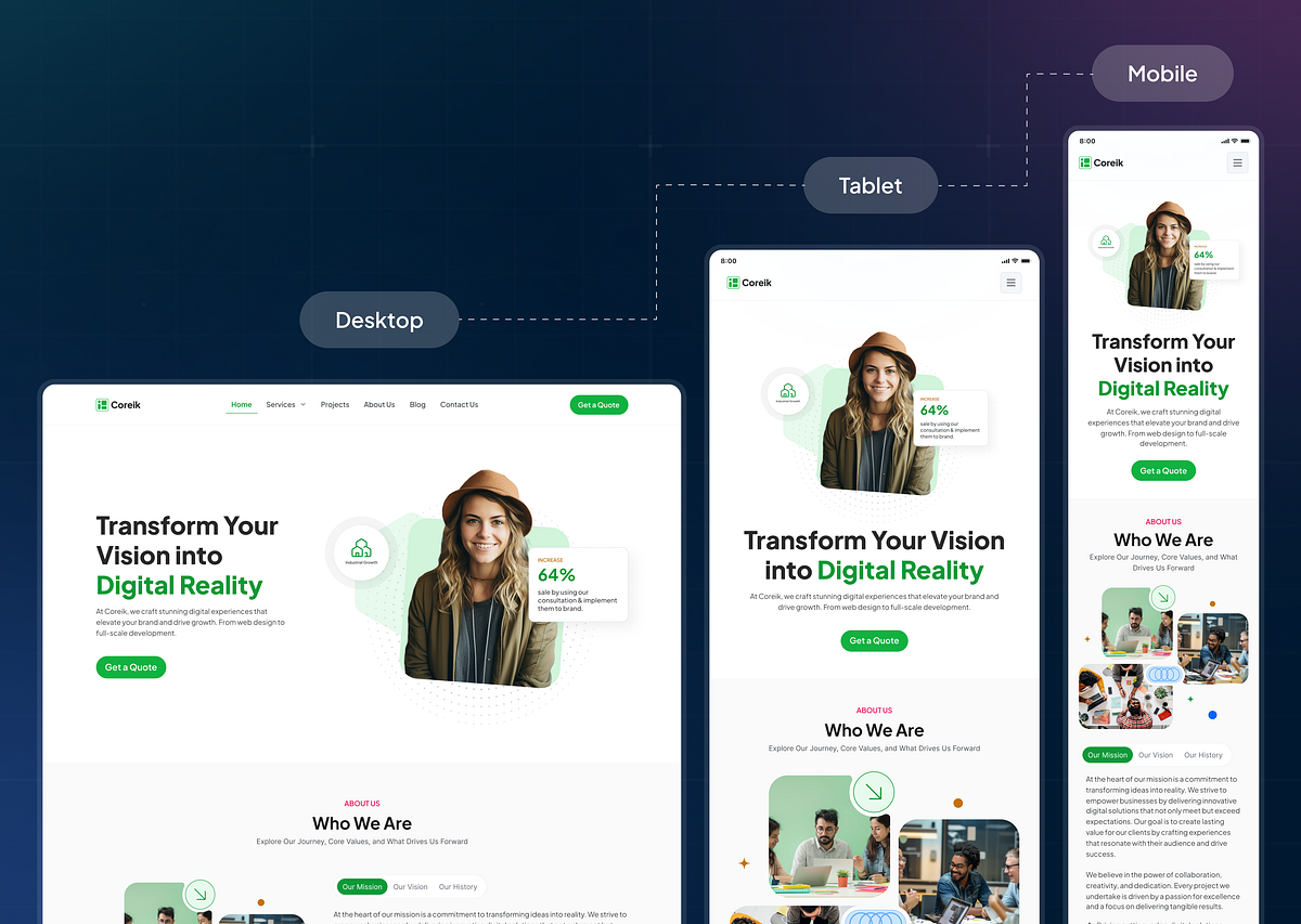 Digital Agency Website Design | Coreik UI Template Image 1