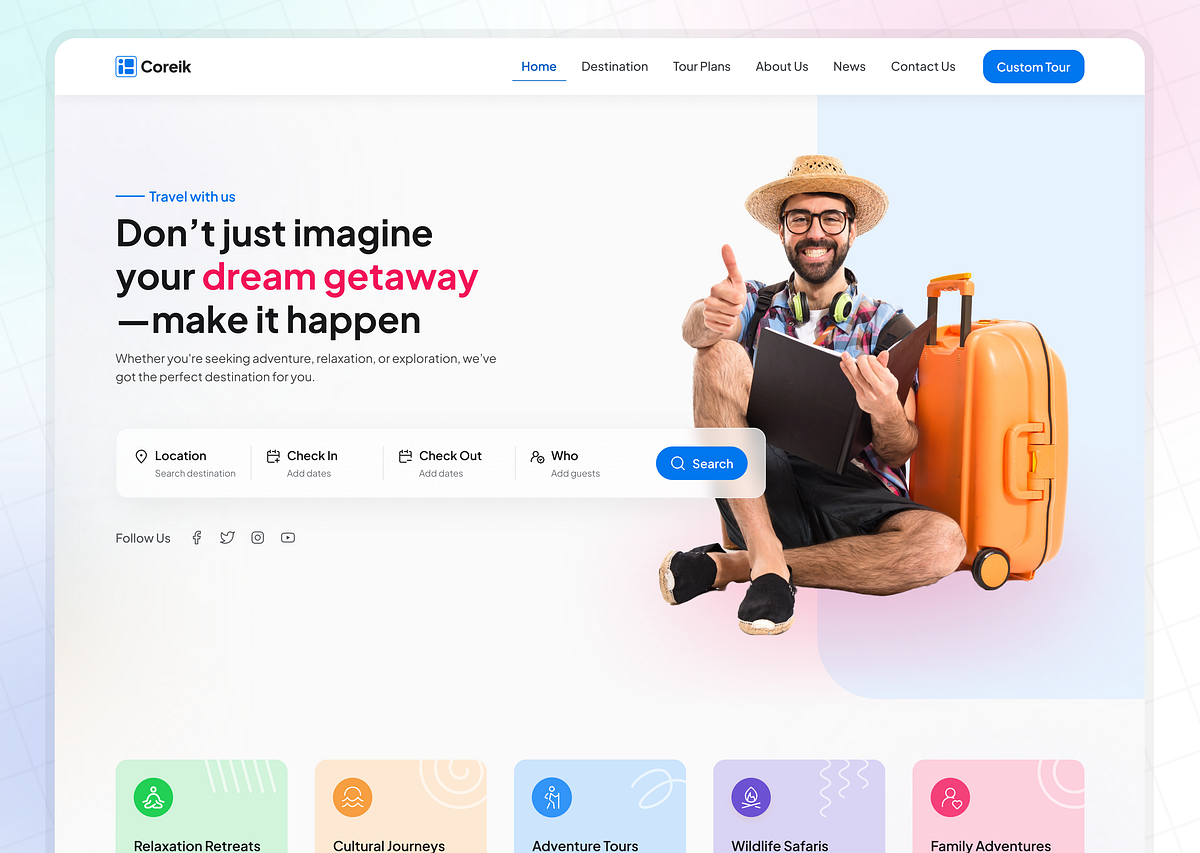 Travel Agency Website Homepge UI Design