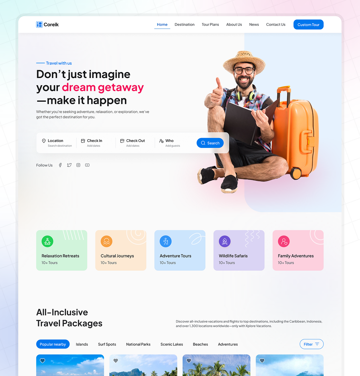 Travel Agency Website Homepge UI Design Image 0