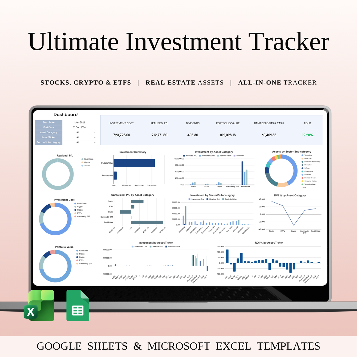 Ultimate Investment Tracker for Google Sheets & Excel