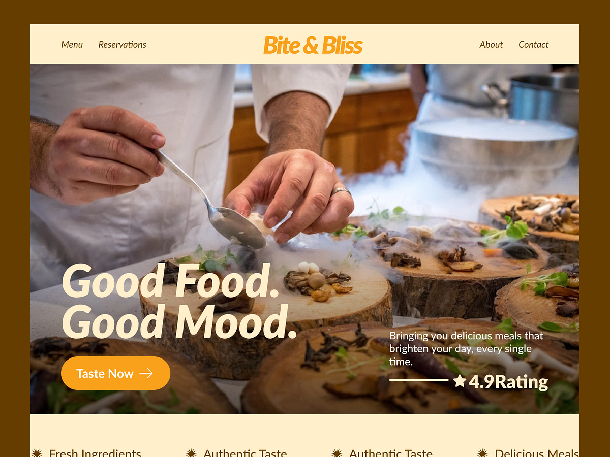 Restaurant Landing Page UI Design