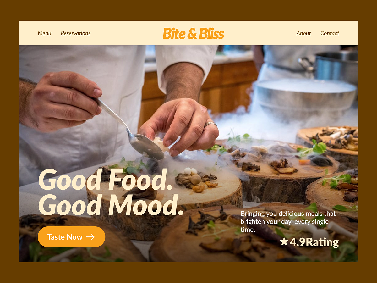 Restaurant Landing Page UI Design Image 0